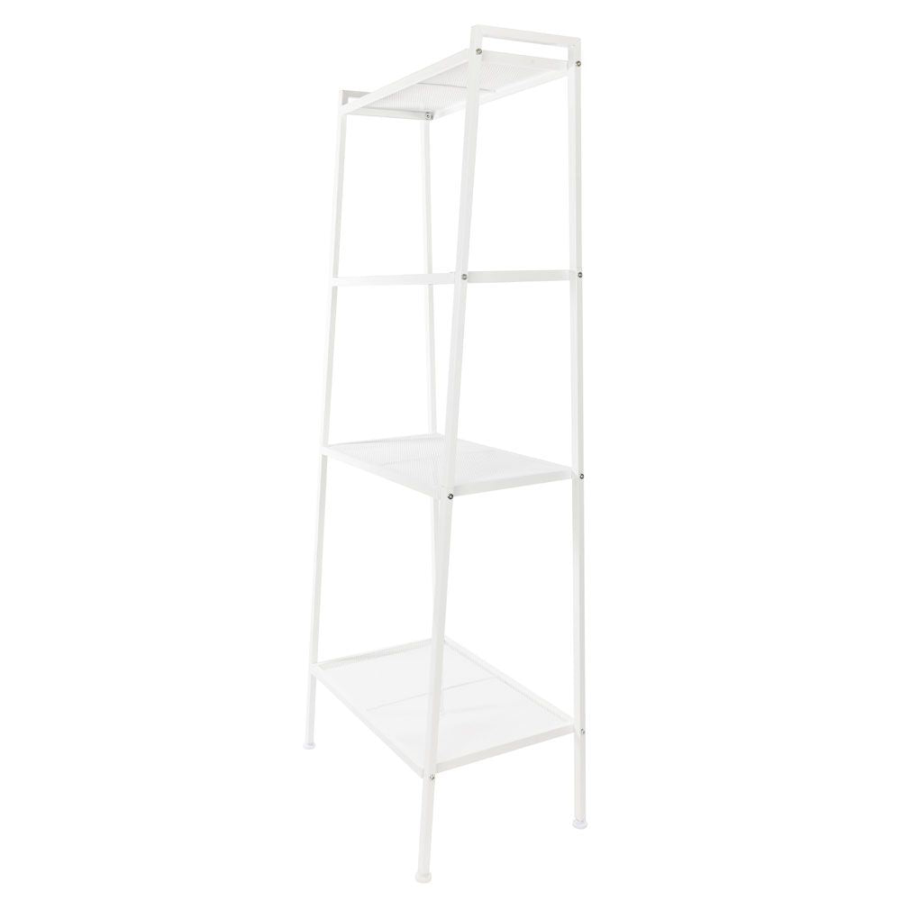 Ivory White 4-Tier Bookshelf for Kitchen Storage