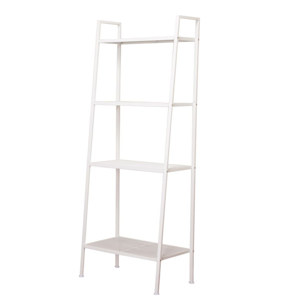 Ivory White 4-Tier Bookshelf for Kitchen Storage
