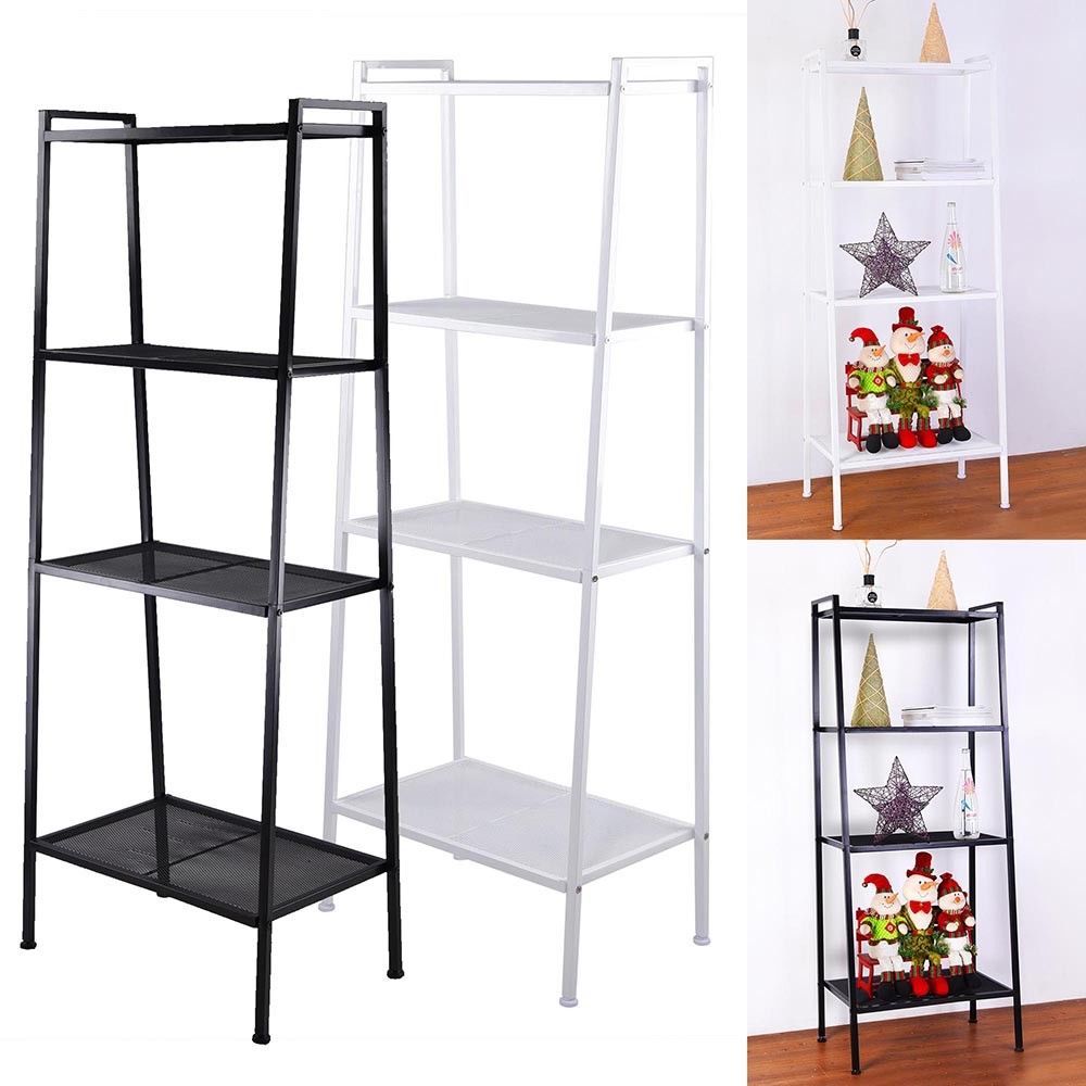 Ivory White 4-Tier Bookshelf for Kitchen Storage