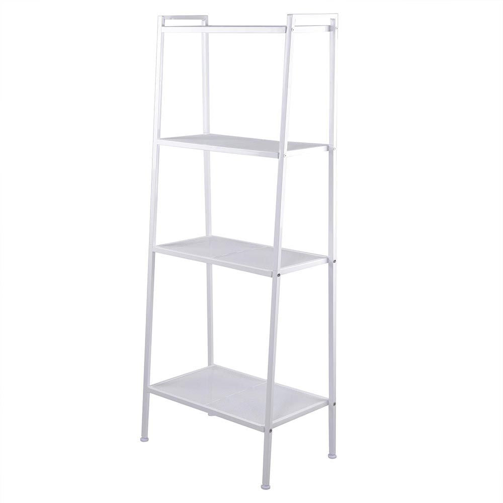 Ivory White 4-Tier Bookshelf for Kitchen Storage