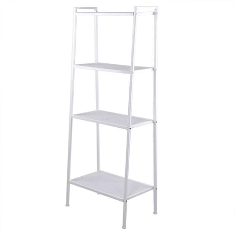 Ivory White 4-Tier Bookshelf for Kitchen Storage