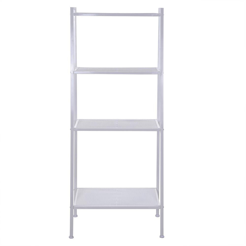 Ivory White 4-Tier Bookshelf for Kitchen Storage