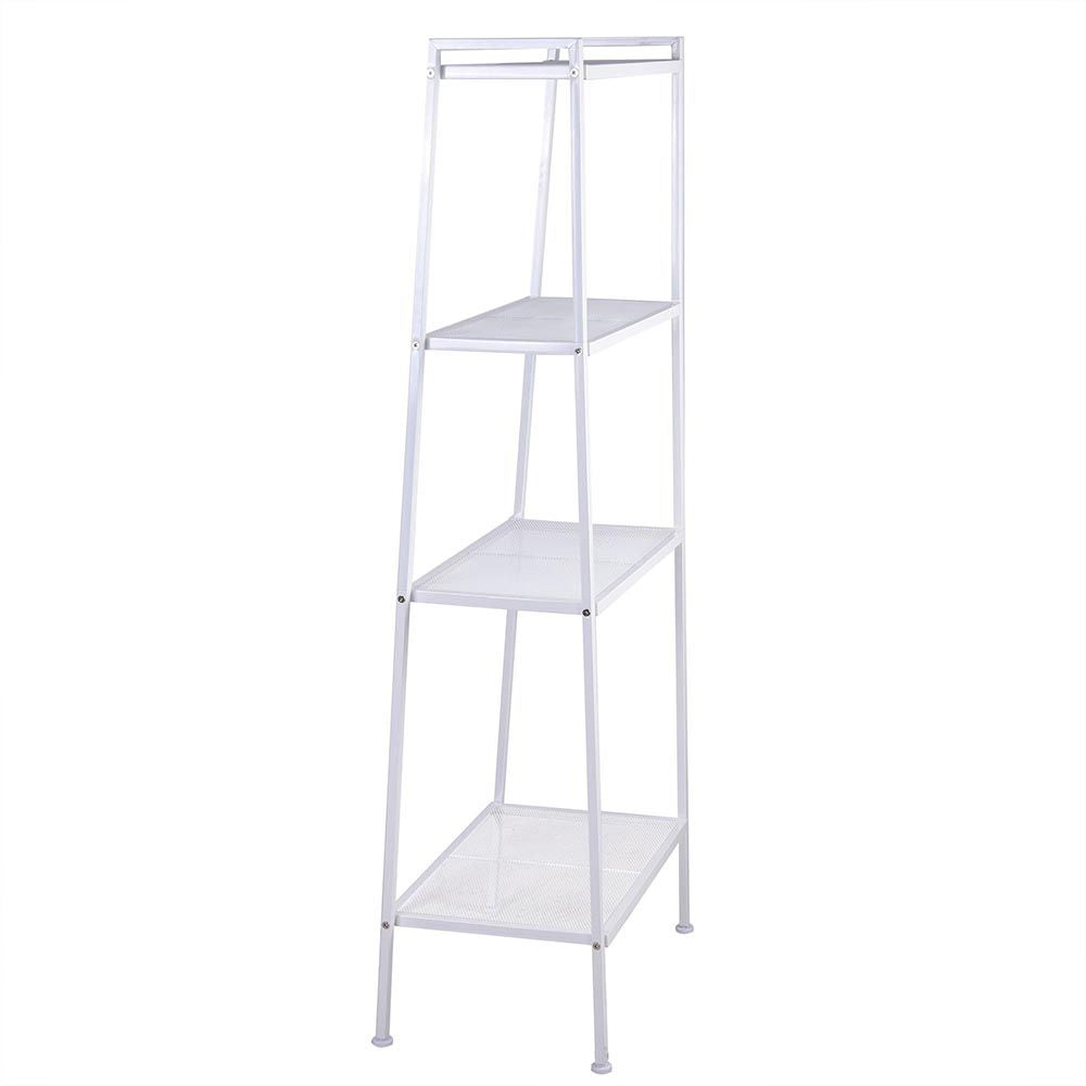 Ivory White 4-Tier Bookshelf for Kitchen Storage