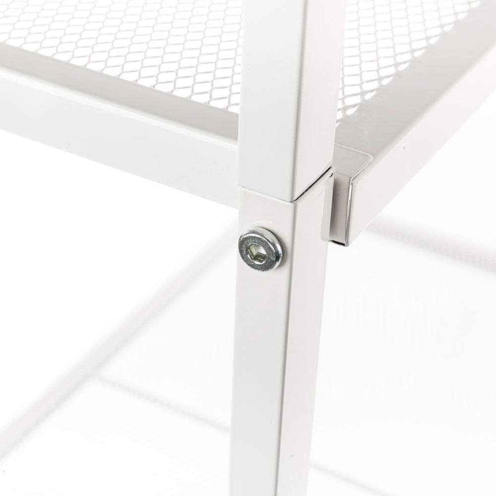 Ivory White 4-Tier Bookshelf for Kitchen Storage