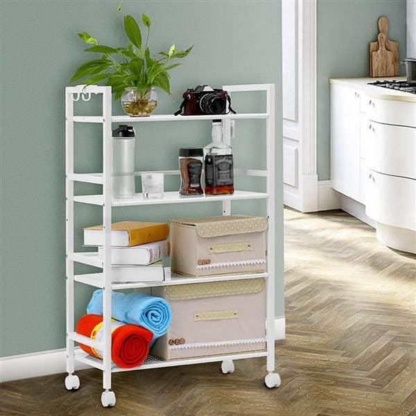 Widen 4-Tier Multi-Functional Storage Cart in Ivory White