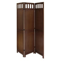 William Three-Panel Walnut Folding Screen