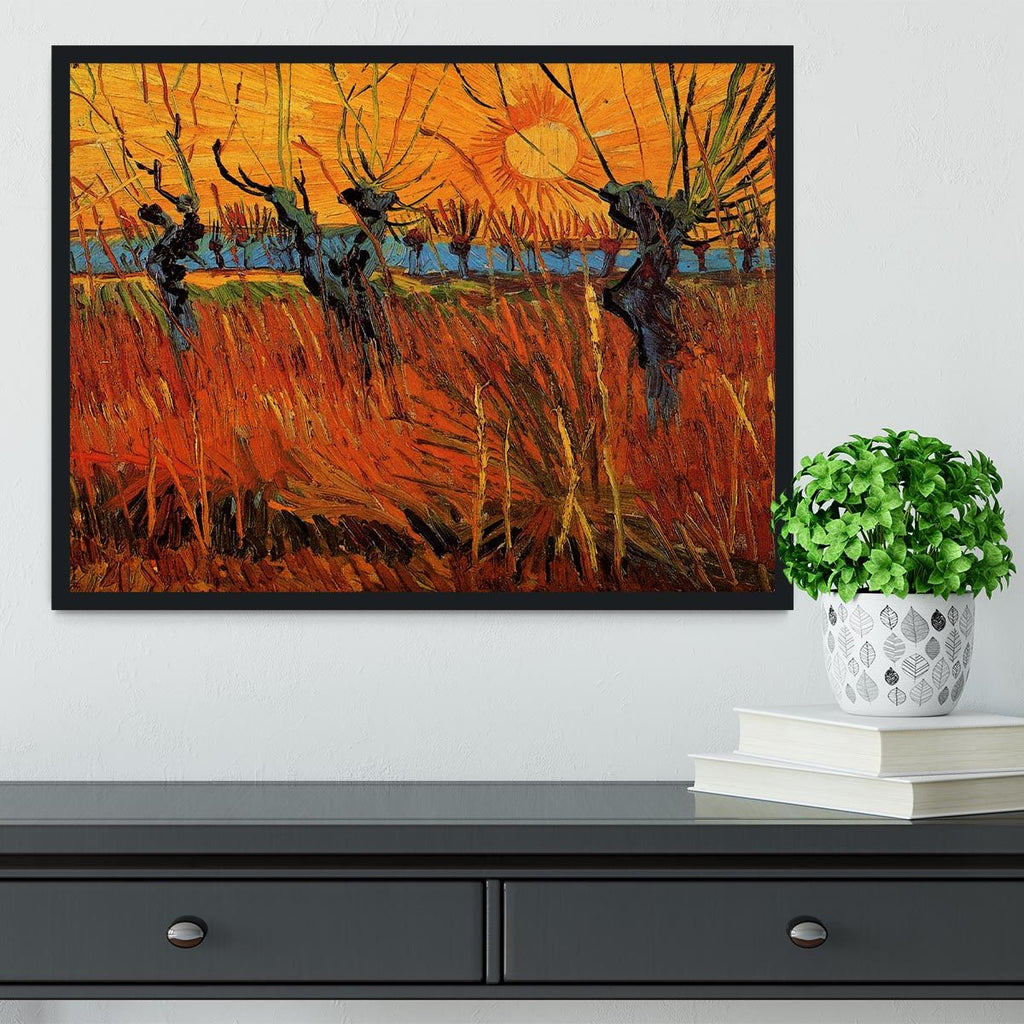 Van Gogh's Willows at Sunset, Framed and Ready to Hang