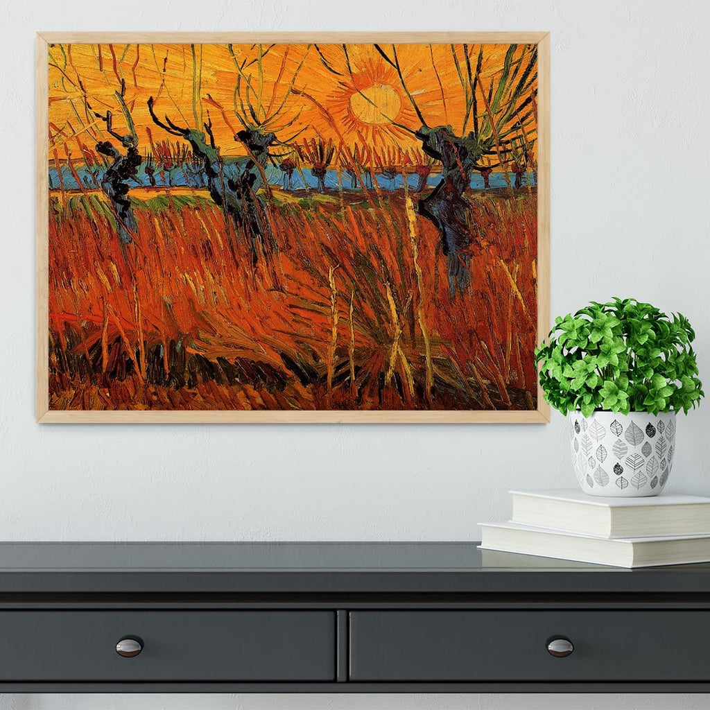 Van Gogh's Willows at Sunset, Framed and Ready to Hang