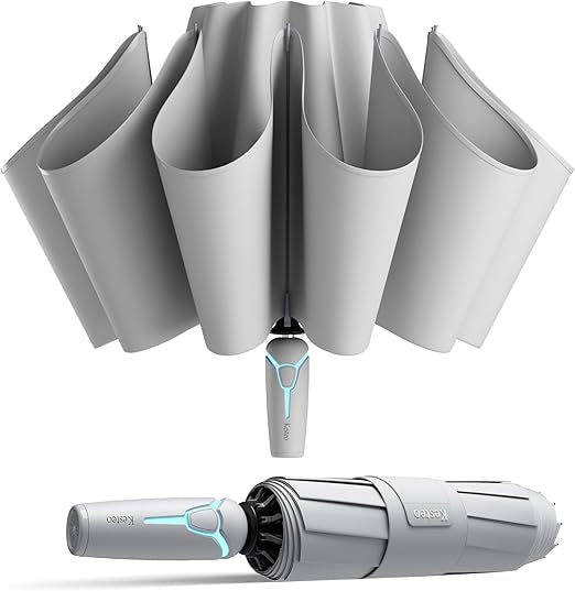 Windproof Travel Umbrella: Auto Reverse Fold, 85MPH Wind Rating