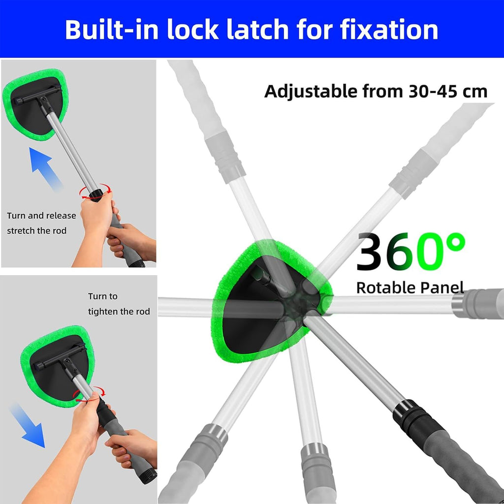Extendable Interior Windshield Cleaning Tool