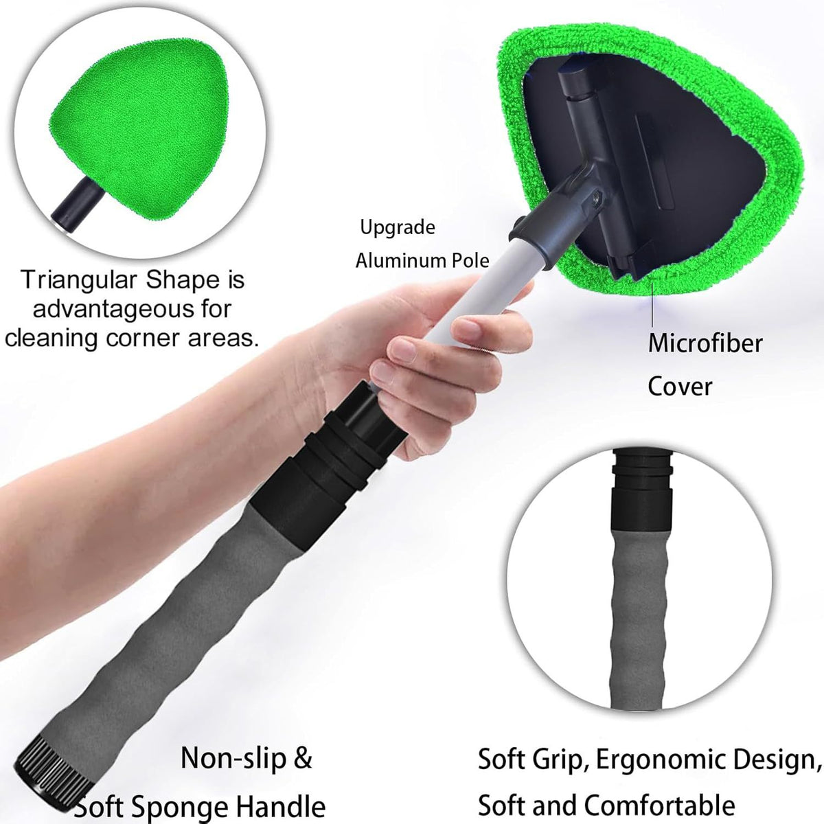 Extendable Interior Windshield Cleaning Tool