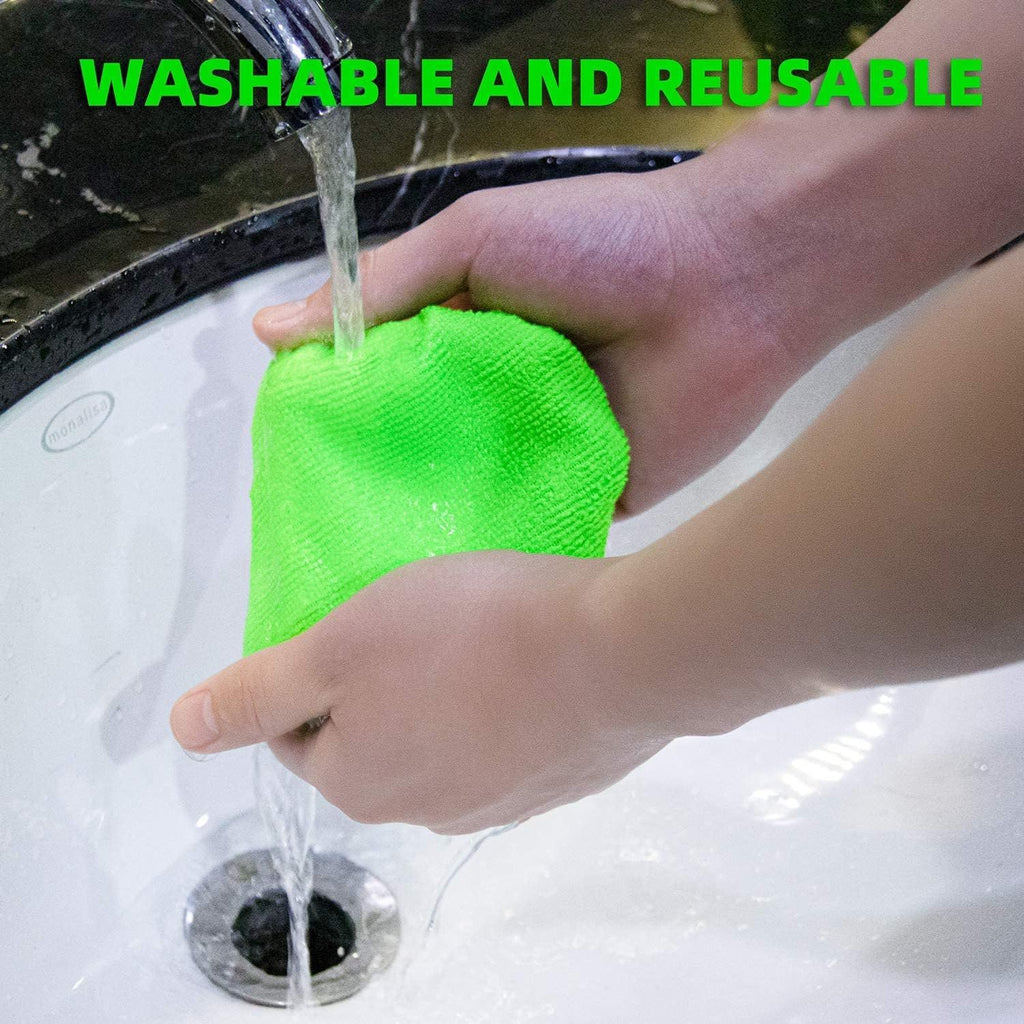 Windshield Cleaning Tool for Car – Extendable Handle Window Cleaner with Reusable Microfiber Pads, S