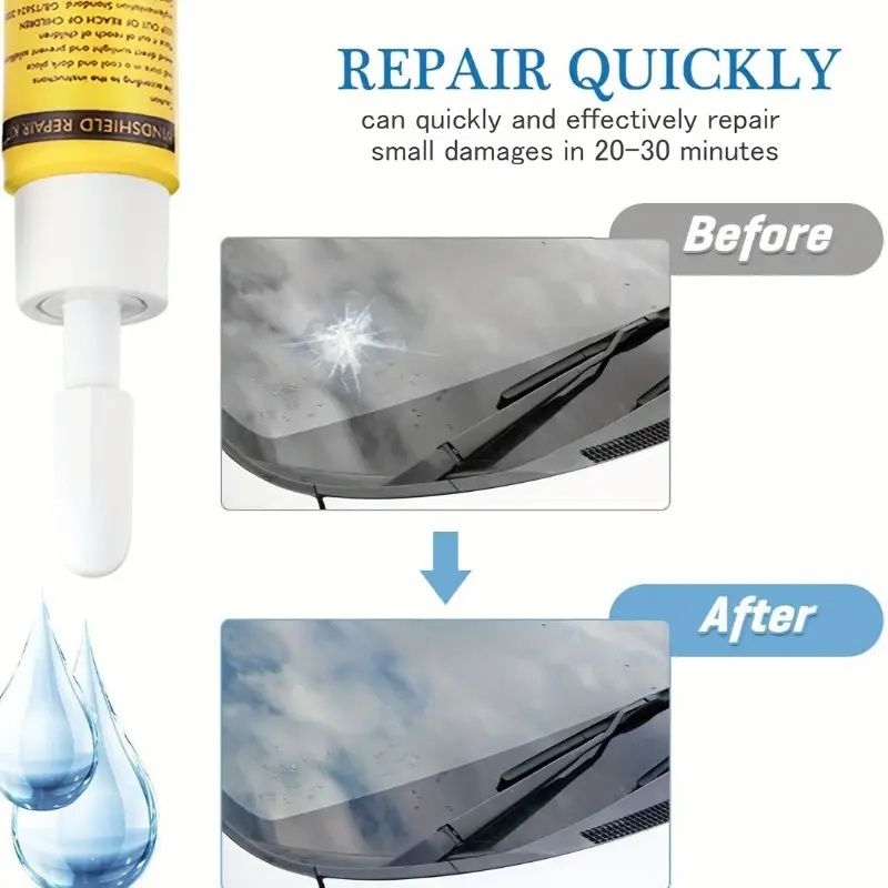 DIY Windshield Crack Repair Kit with Precision Bridge and UV Light