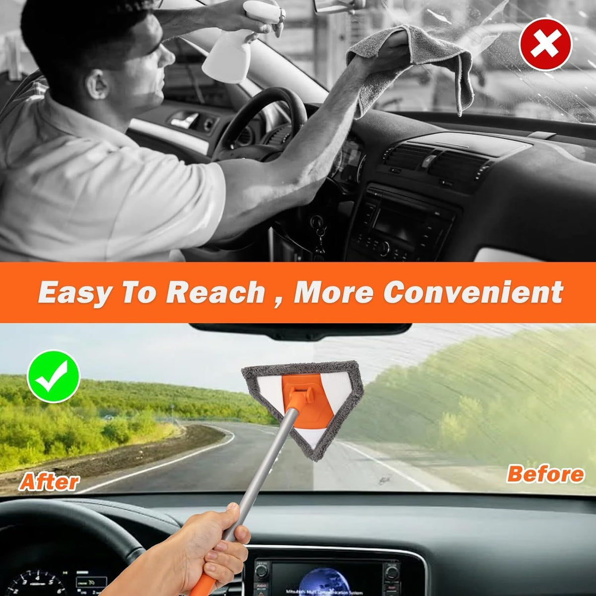 Triangular Windshield and Window Cleaning Tool