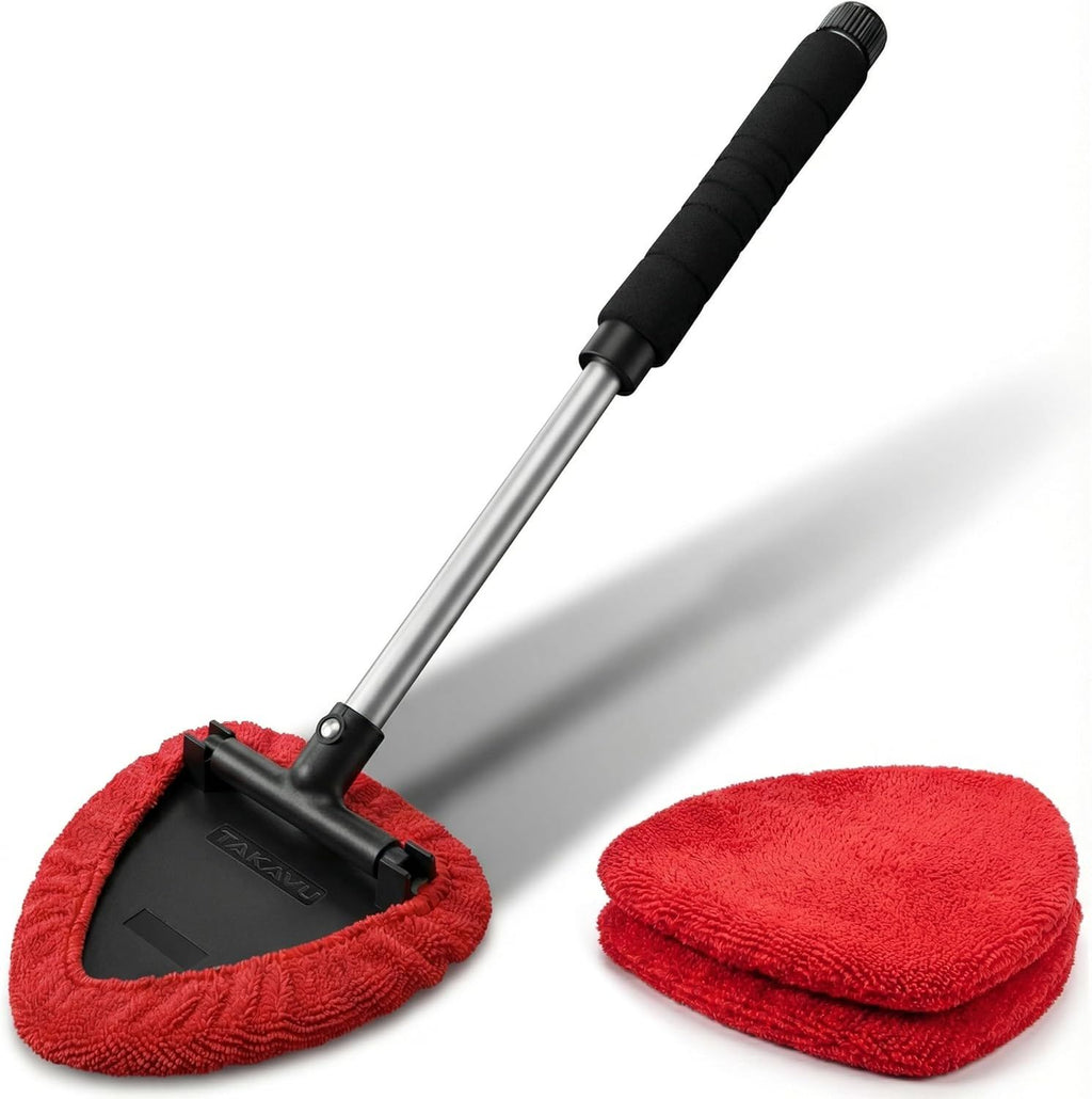 Long-Reach Windshield and Window Cleaning Tool