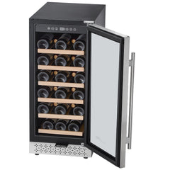 Wine Cooler Refrigerator with Glass Door and Adjustable Shelves for Home, Office, Bar