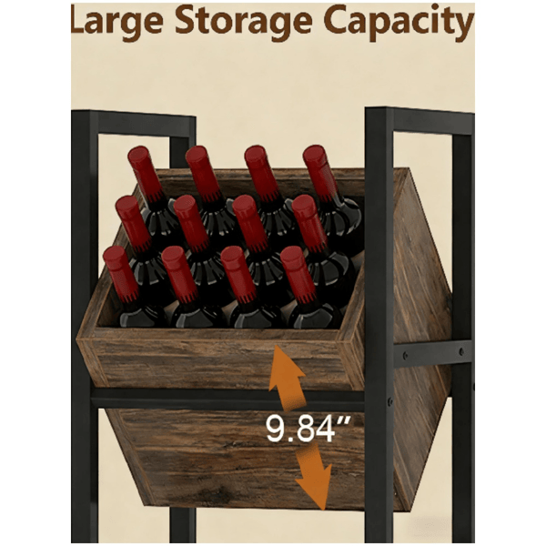 Industrial Freestanding Wine Rack Cabinet