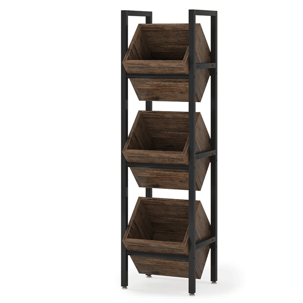 Industrial Freestanding Wine Rack Cabinet