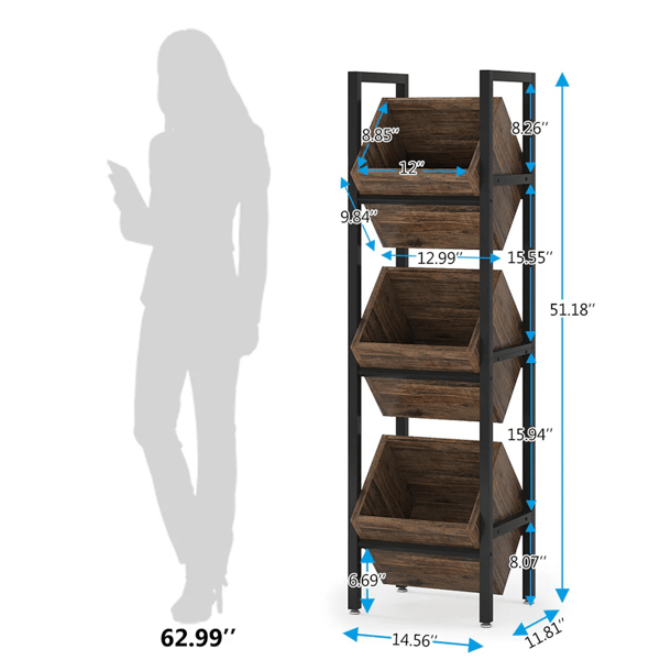 Industrial Freestanding Wine Rack Cabinet