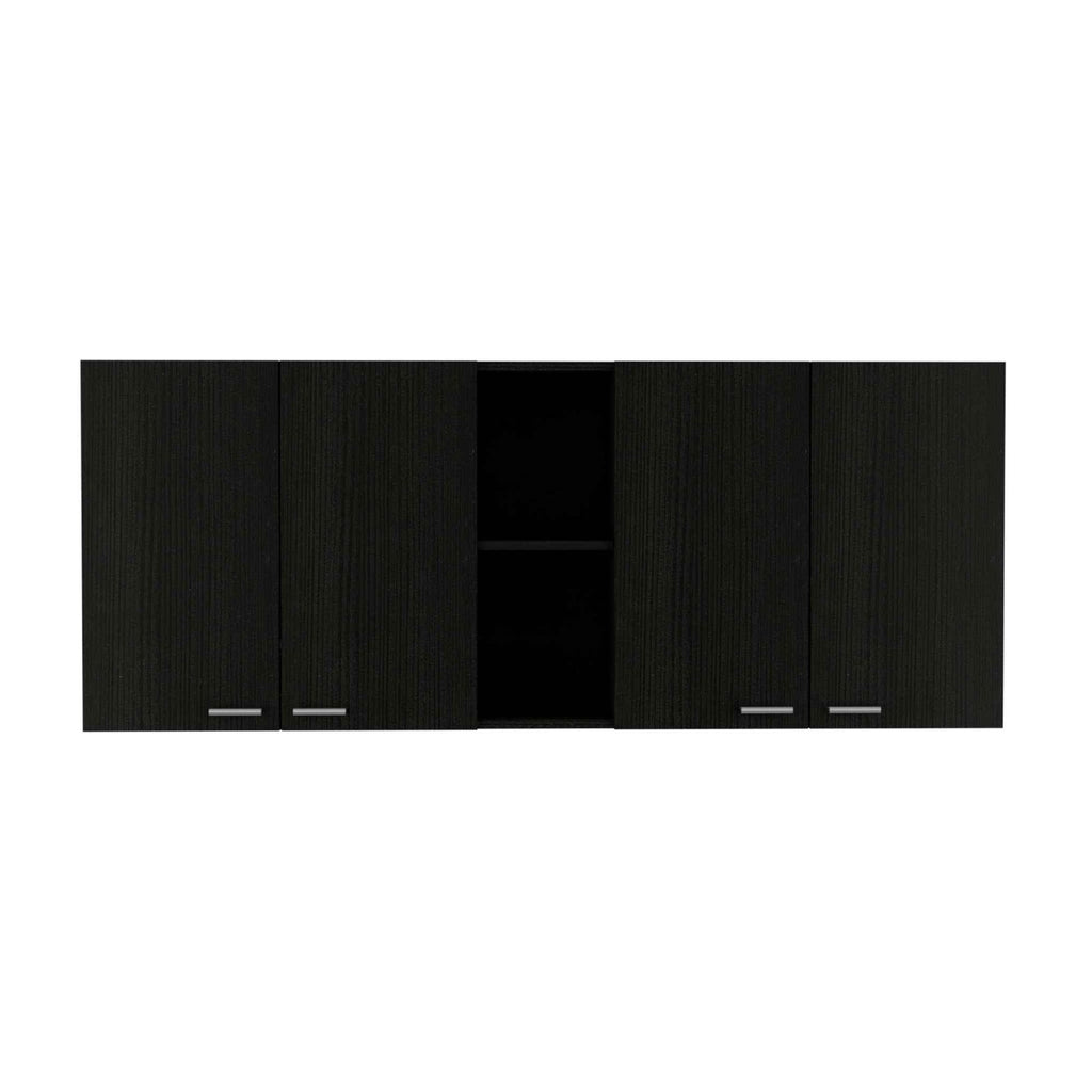 Winslow Wall Cabinet - Four Doors, Dish Rack, Open Shelves
