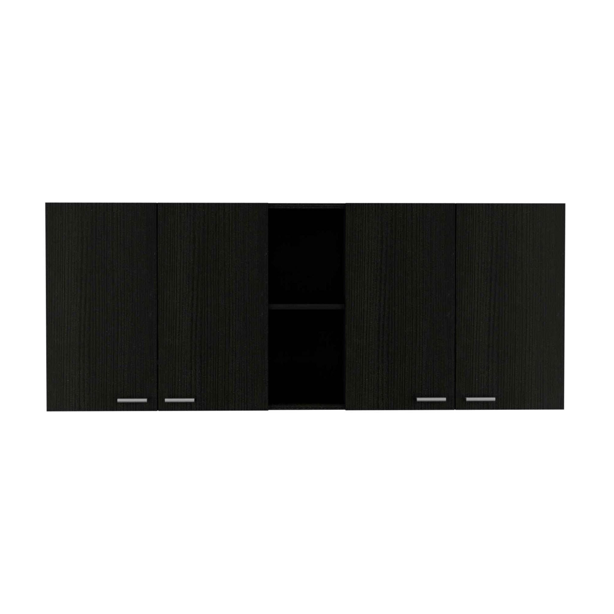 Winslow Wall Cabinet - Four Doors, Dish Rack, Open Shelves