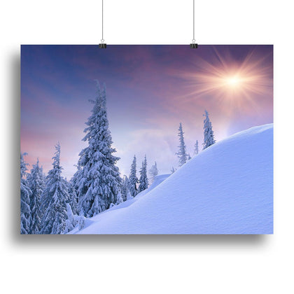 Winter Mountain Landscape Canvas Print or Poster