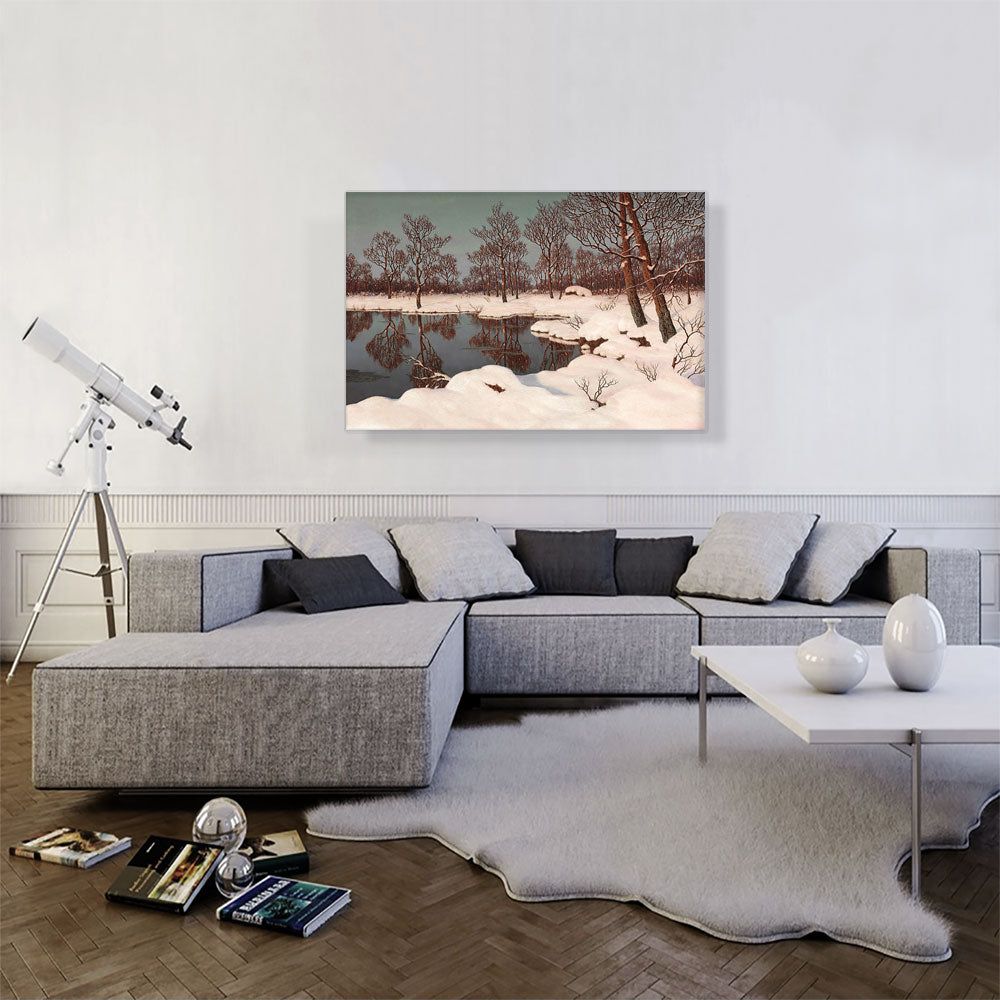 Winter Sunset Wall Art with Seasonal Character
