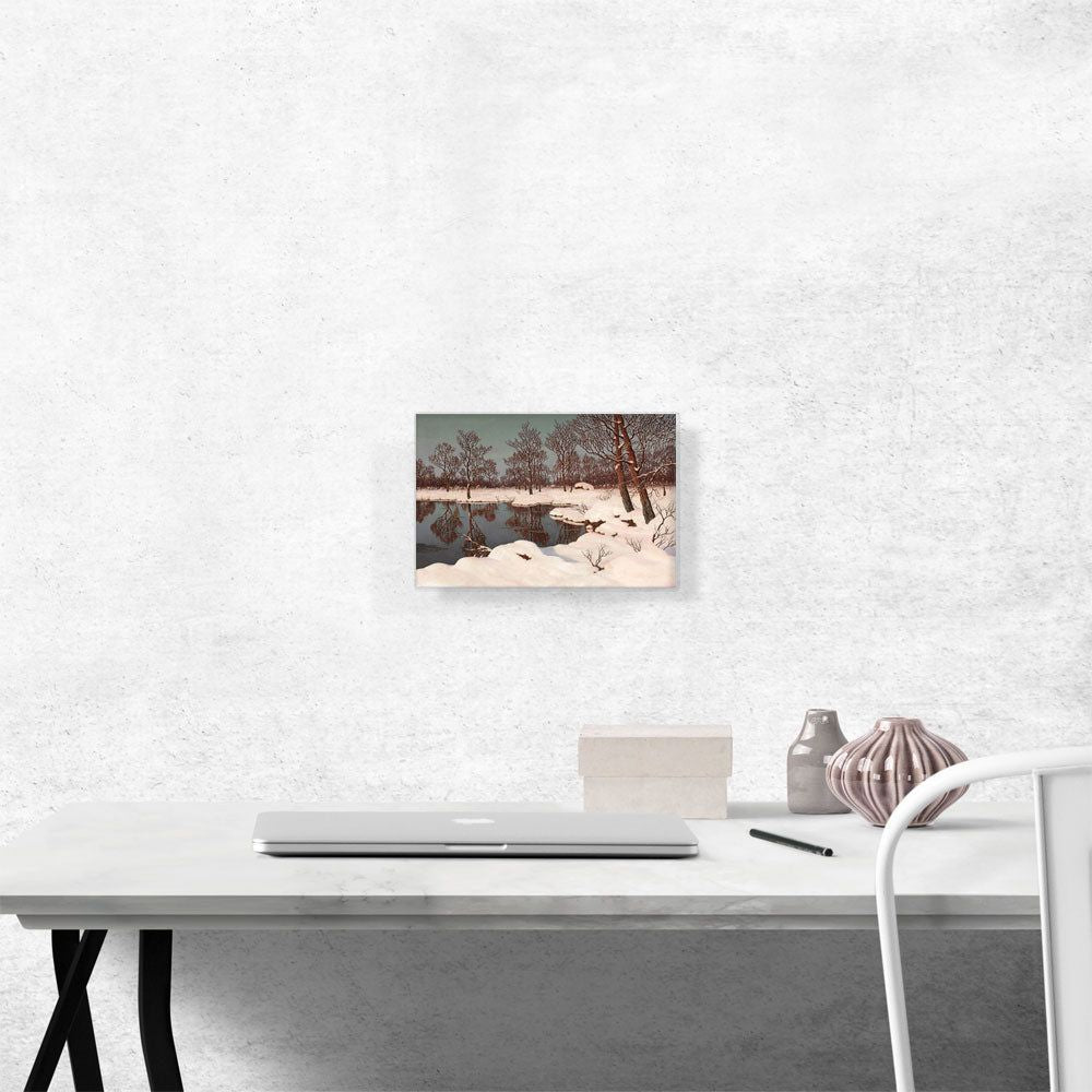 Winter Sunset Wall Art with Seasonal Character