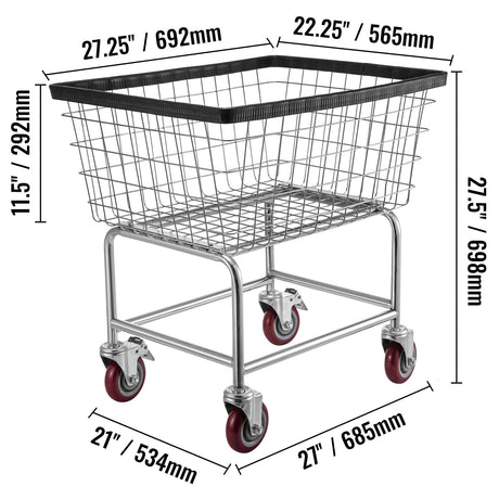 Versatile Wire Laundry Cart for Home and Commercial Use