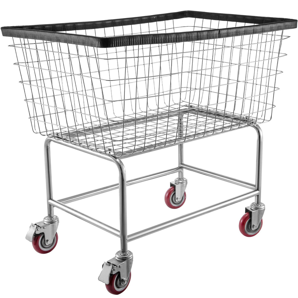 Wire Laundry Cart with Removable Basket and Wheels