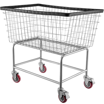 Wire Laundry Cart with Removable Basket and Wheels