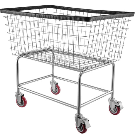 Wire Laundry Cart with Removable Basket and Wheels