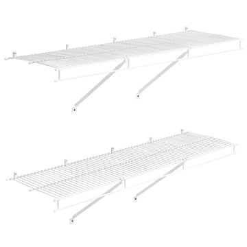Two-Pack Wall Mounted Wire Shelves for Closet, Bedroom, and Garage