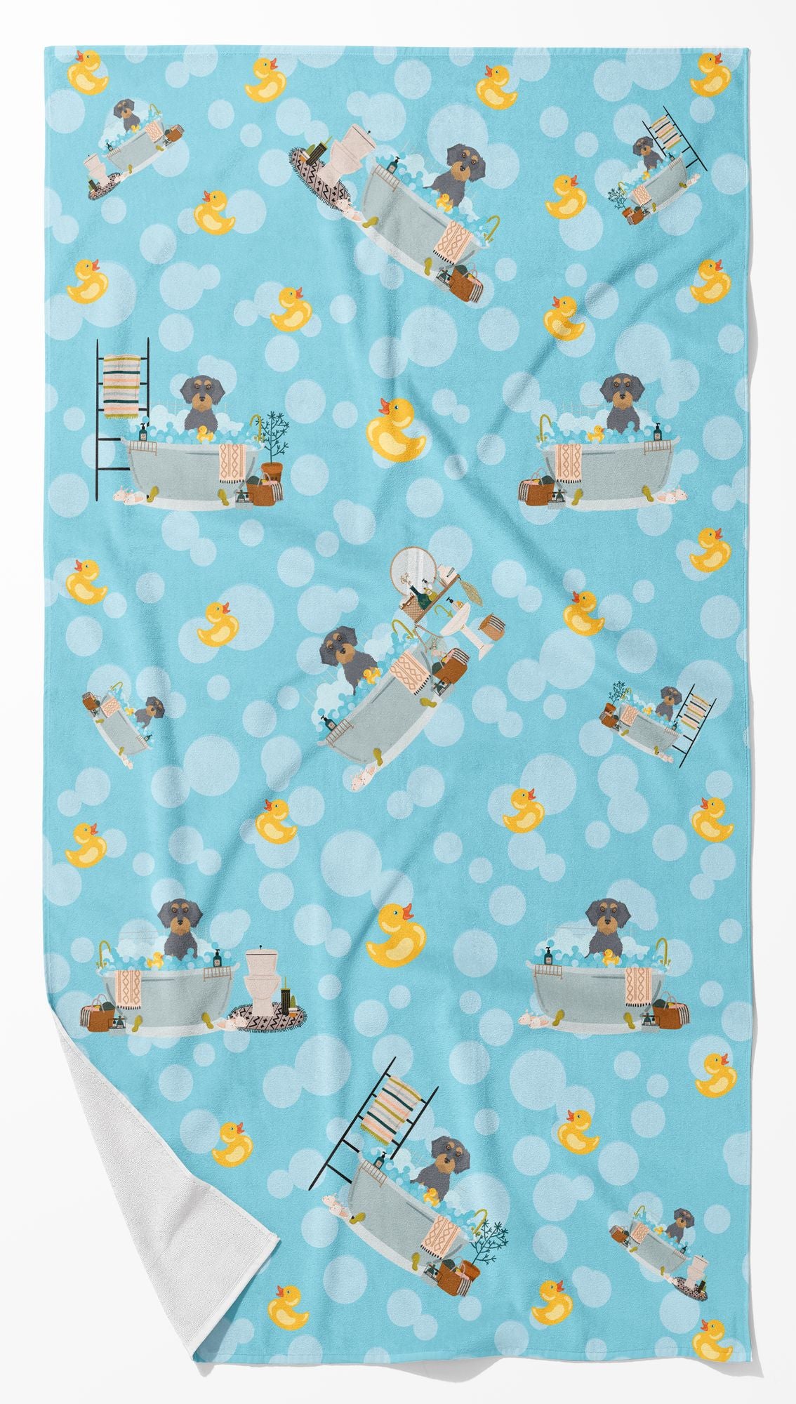 Wirehair Blue and Tan Dachshund Bath Towel