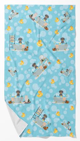 Wirehair Blue and Tan Dachshund Bath Towel