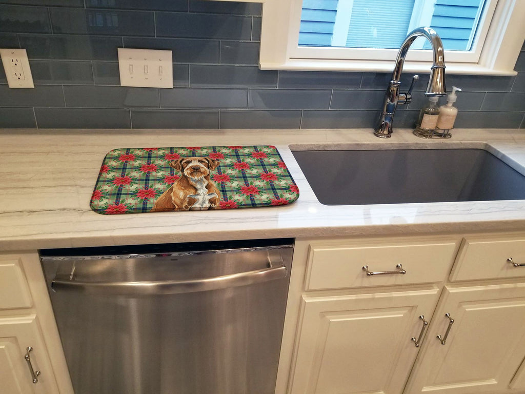 Wirehaired Pointing Griffon Christmas Dish Drying Mat
