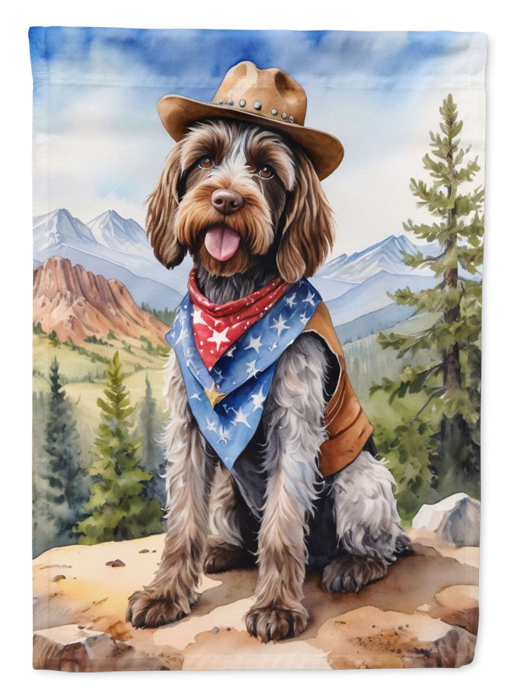 Wirehaired Pointing Griffon Cowboy Welcome Garden Flag
