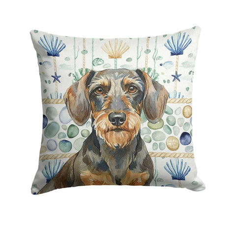 Dachshund Coastal Sea Glass Accent Pillow