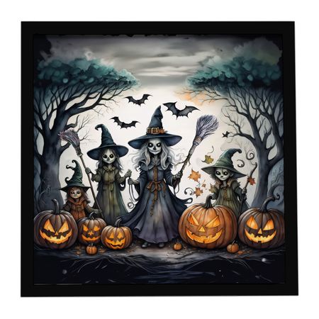 Witches Spooky Halloween Framed Wall Art