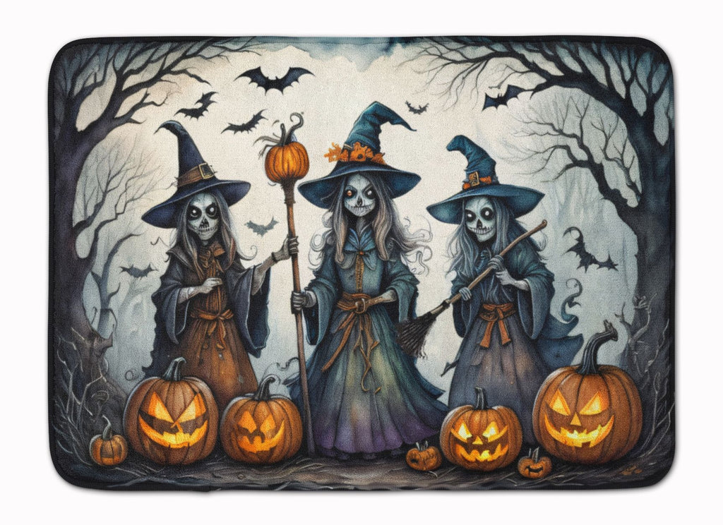 Spooky Witches Halloween Cushioned Kitchen Mat