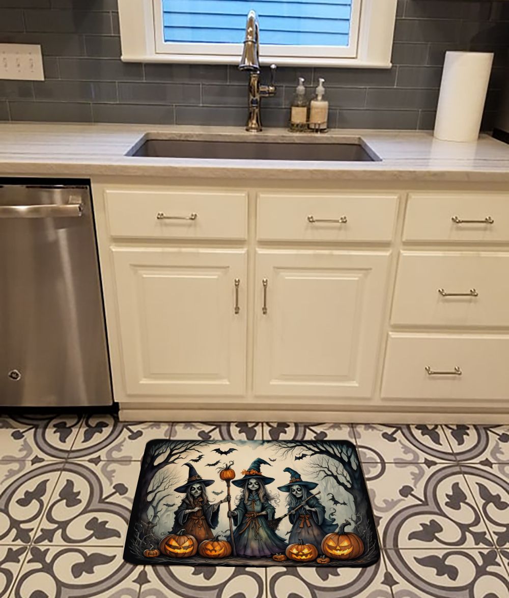 Spooky Witches Halloween Cushioned Kitchen Mat