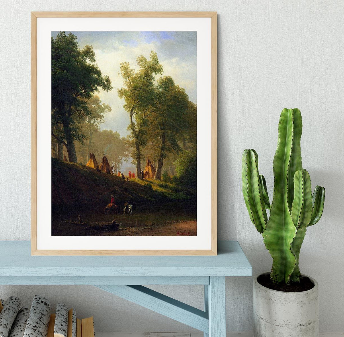 Wolf River Kansas by Bierstadt Framed Print