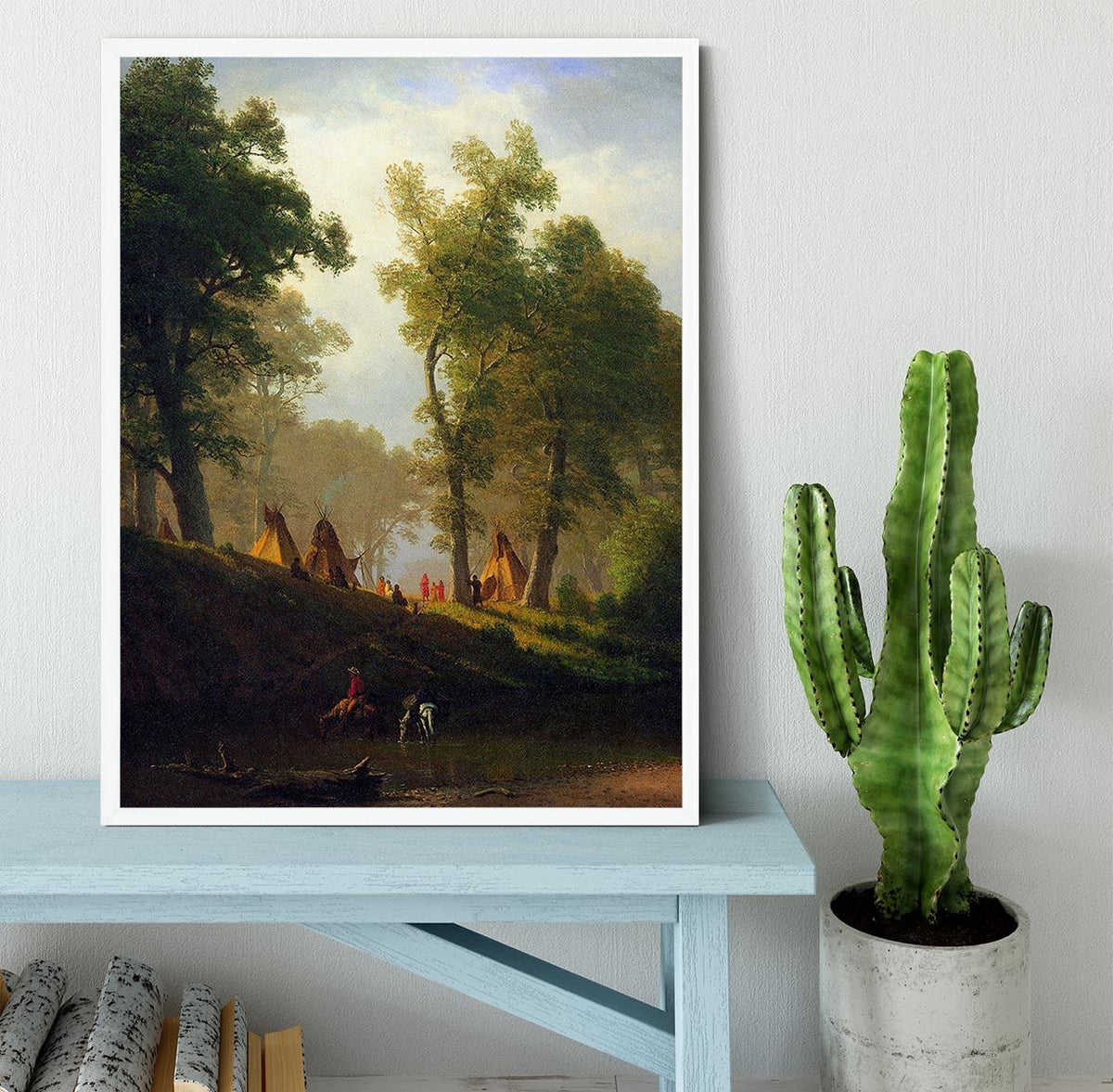 Wolf River Kansas by Bierstadt Framed Print