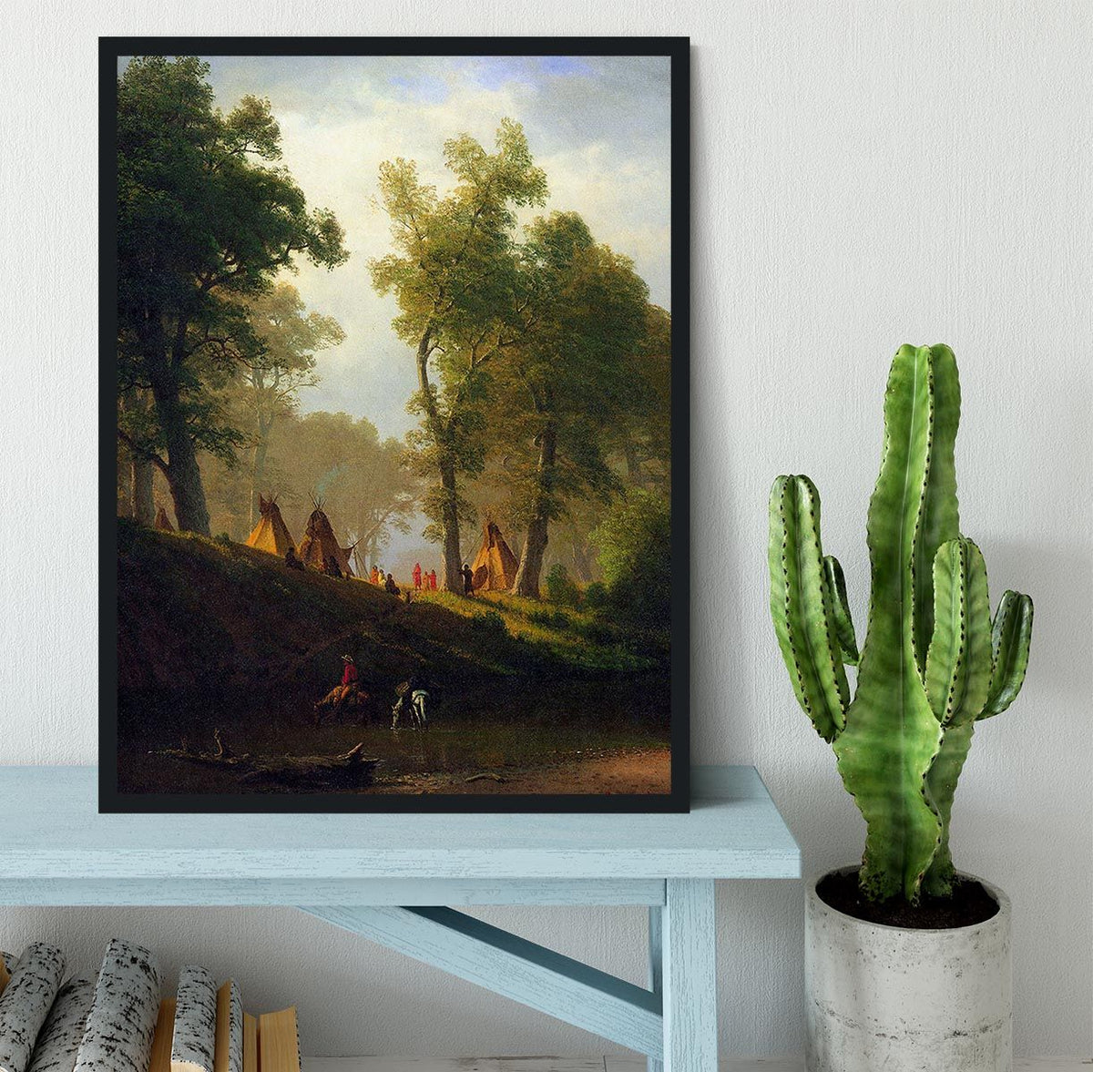Wolf River Kansas by Bierstadt Framed Print
