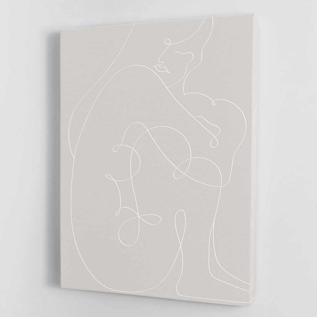 Woman Lines White Modern Figure Wall Art