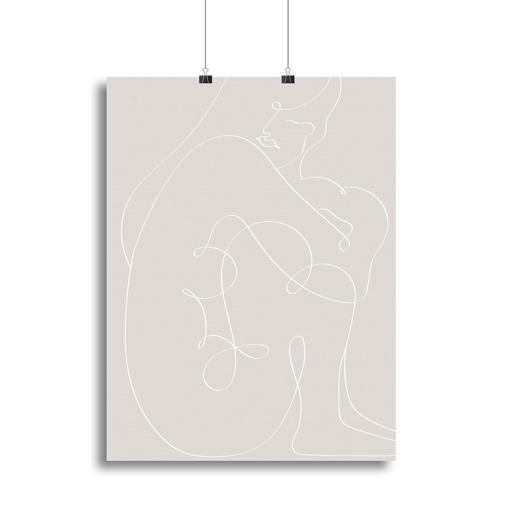 Woman Lines White Modern Figure Wall Art
