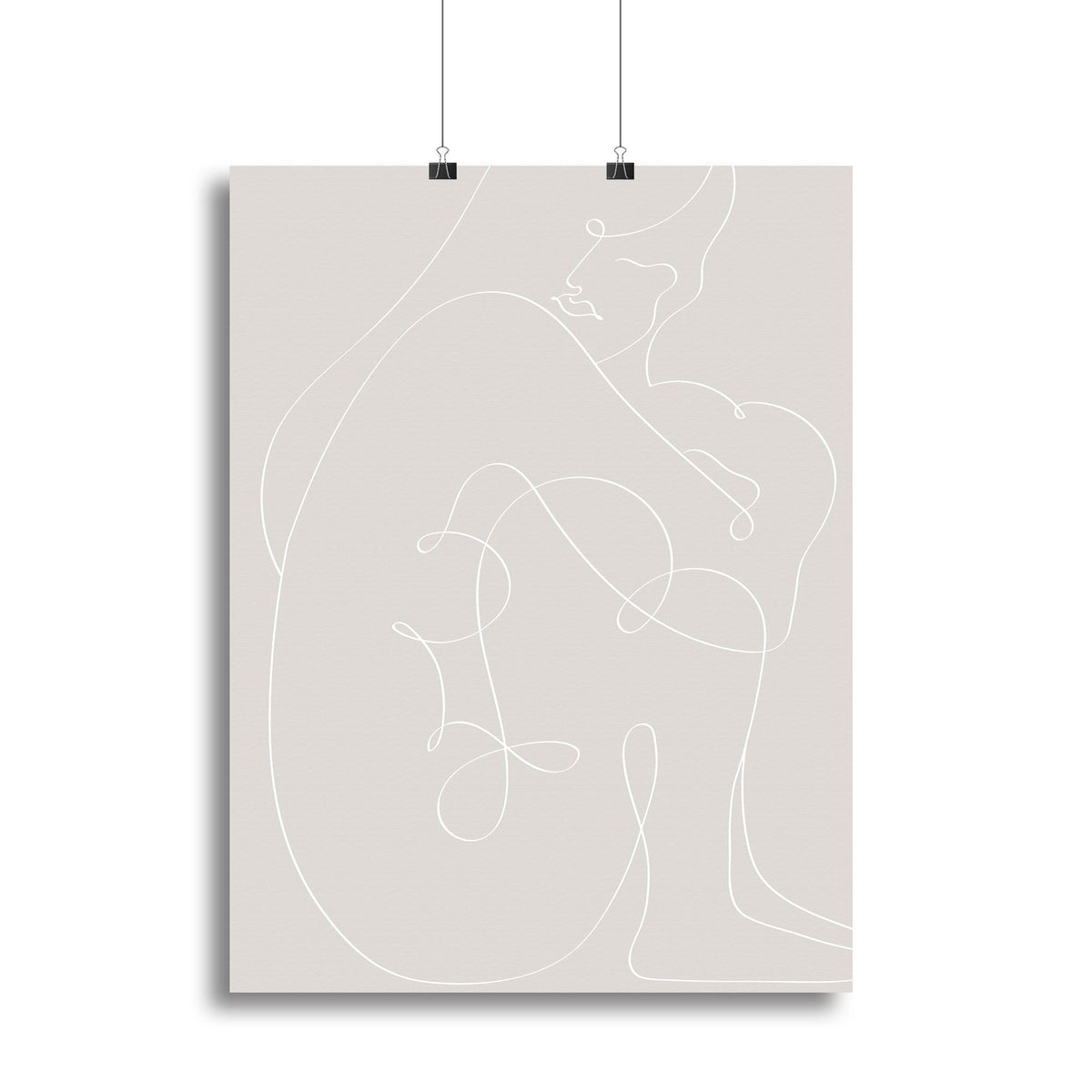 Woman Lines White Modern Figure Wall Art