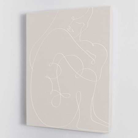 Woman Lines White Modern Figure Wall Art