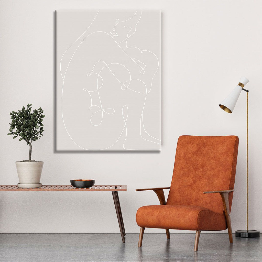 Woman Lines White Modern Figure Wall Art