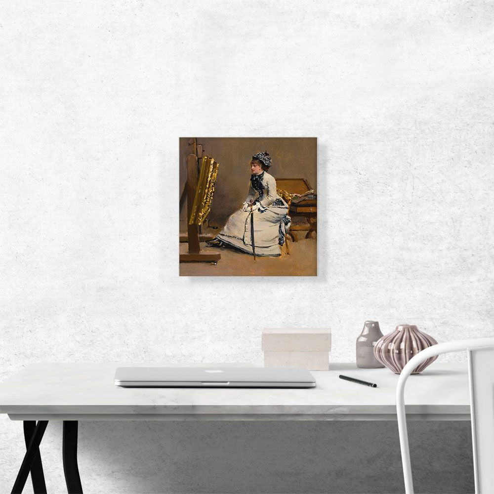 Woman Sitting in Front of a Table Canvas Wall Art